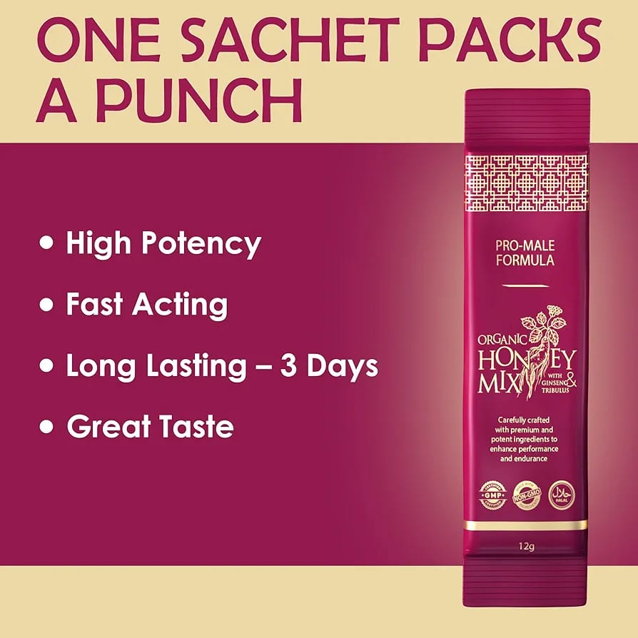 PowerPak Organic Honey Mix Pro-Male – Complément naturel énergie & vitalité masculine (12 sticks bio) – Image 3