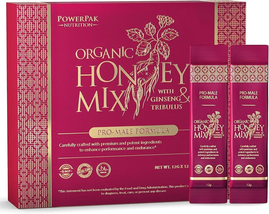 PowerPak Organic Honey Mix Pro-Male – Complément naturel énergie & vitalité masculine (12 sticks bio)