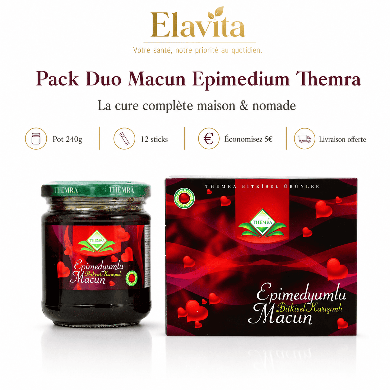 Visuel Pack Duo Macun Epimedium Themra avec pot 240 g et boîte de sticks