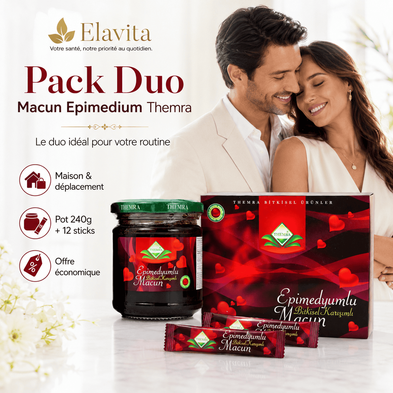 Visuel Pack Duo Macun Epimedium Themra avec pot et boîte de 12 sticks