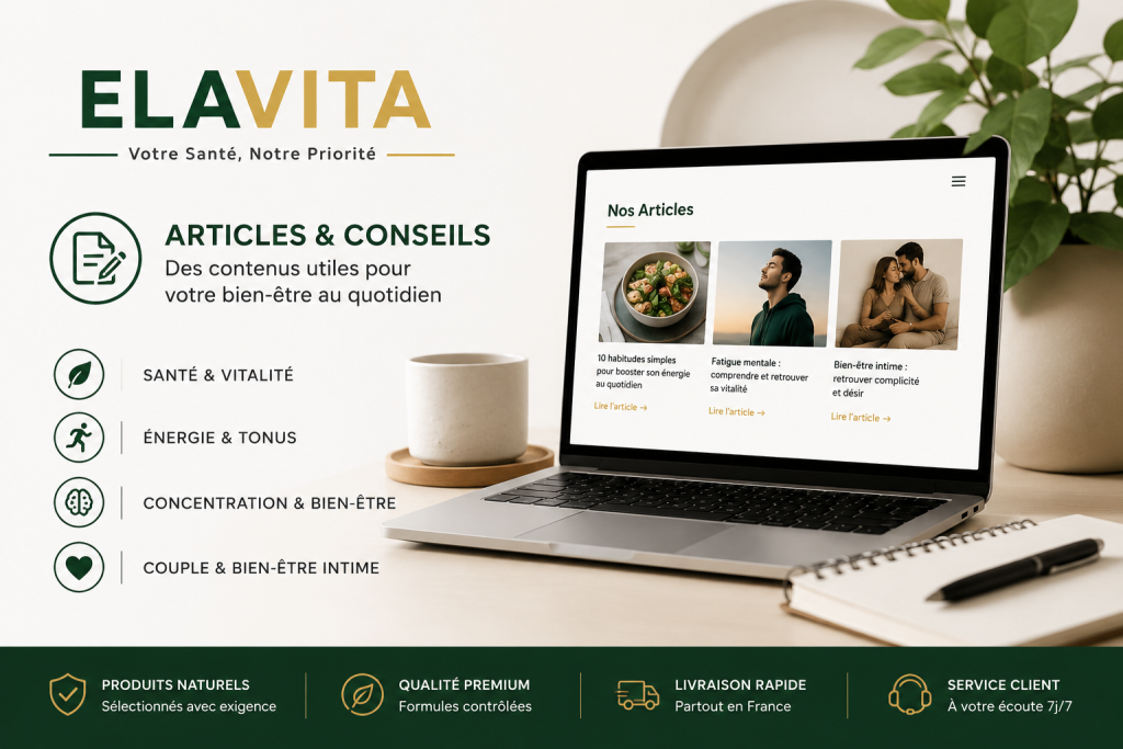 Découvrez comment Elavita répond à un besoin réel : plus d’énergie, plus de tonus, plus de concentration et plus de bien-être intime grâce à une gamme complète avec pot 240g, sticks, pack duo, abonnement 6 mois et vente en gros sur elavita.fr.