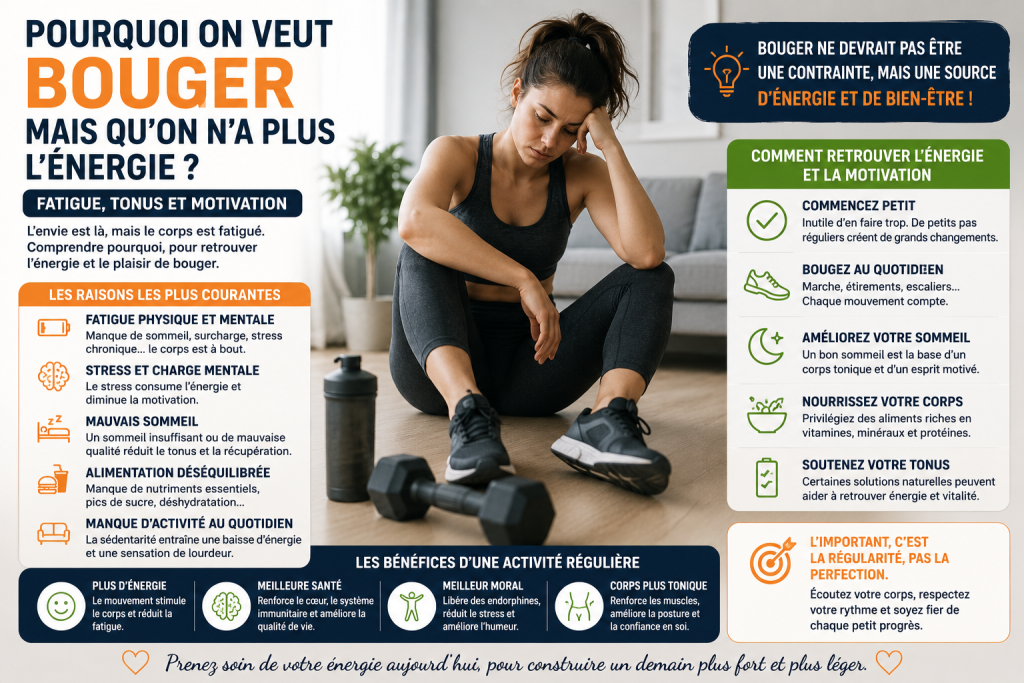 Pourquoi on veut bouger mais qu’on n’a plus l’énergie : fatigue, tonus et motivation